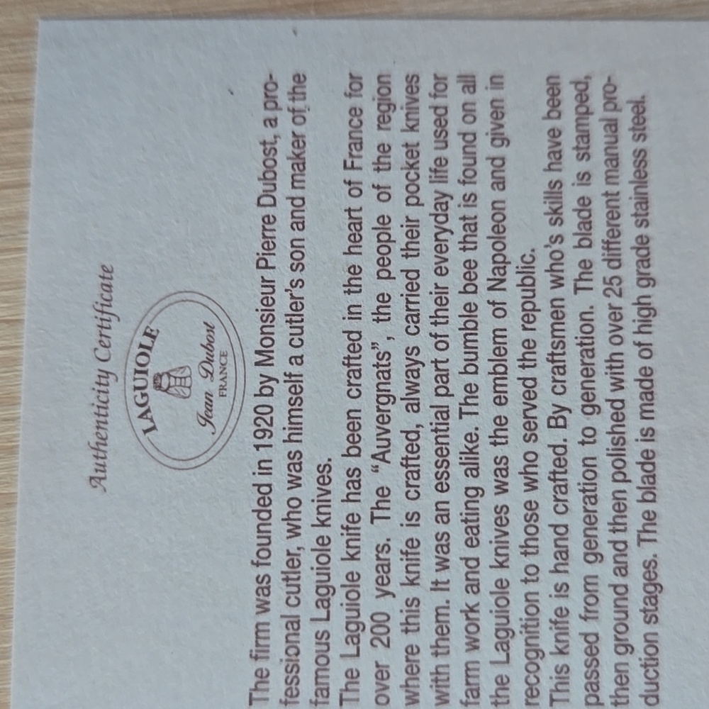 Laguiole Carving and Paring Knife Sets Black Handle Stainless by Jean Dubost - Picture 12 of 12